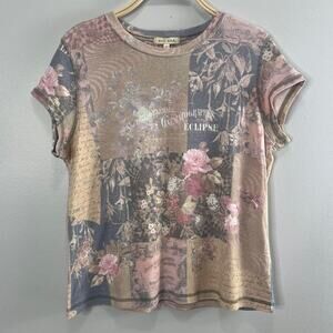 Vintage Y2K Floral Short Sleeve Graphic Shirt Size XL